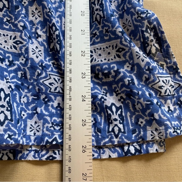 Roller Rabbit Blue White Cotton Tunic Top Small Lightweight Boho Blouse Beach - Picture 13 of 14